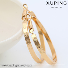 91905- Xuping Jewelry Fashion Boucles d&#39;oreilles rondes plaquées or 18 carats